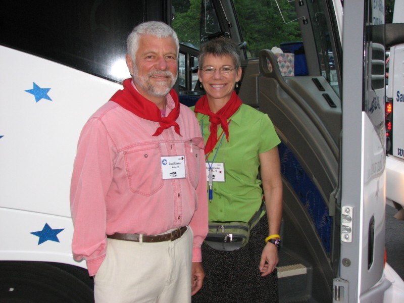Red Bus #2 captains David and Susan Kraemer